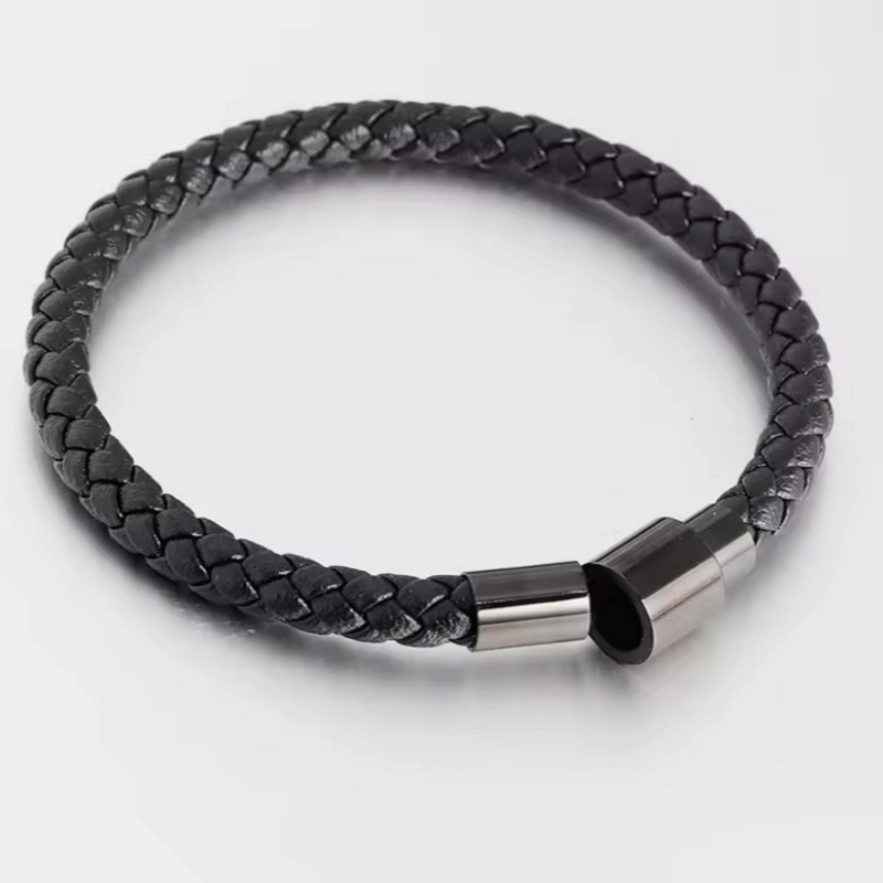Pulsera de Cuero Hombre con Cierre Magnético