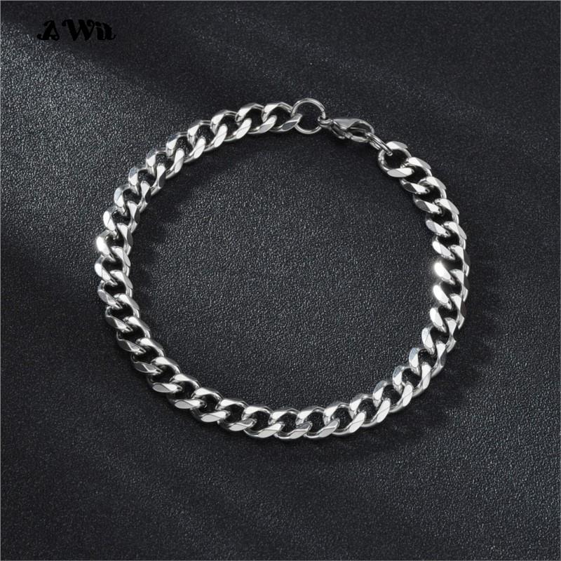 Pulsera Cadena de Eslabones Cubanos Acero Inoxidable