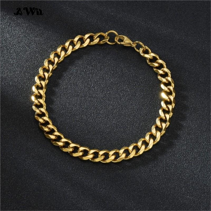 Pulsera Cadena de Eslabones Cubanos Acero Inoxidable