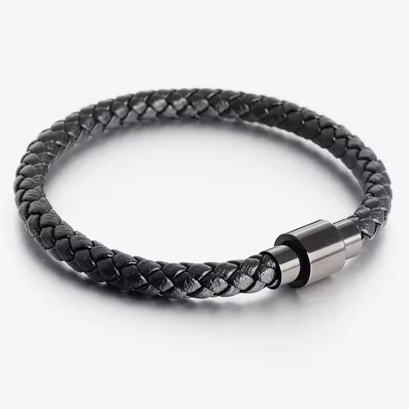 Pulsera de Cuero Hombre con Cierre Magnético