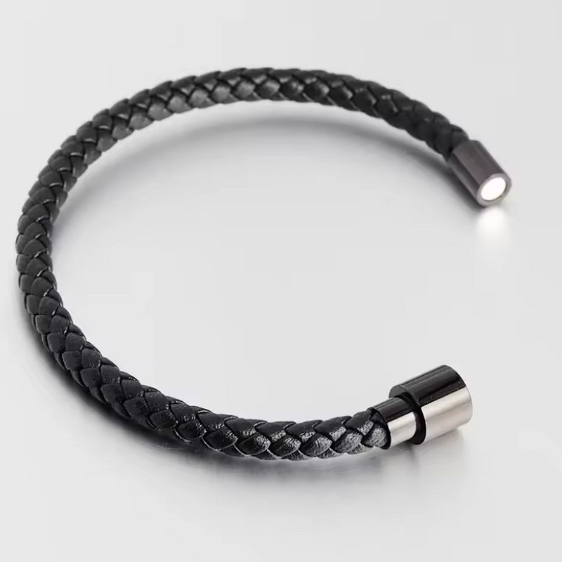 Pulsera de Cuero Hombre con Cierre Magnético