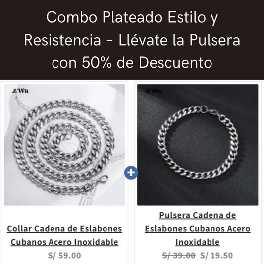 Combo Plateado Estilo y Resistencia – Llévate la Pulsera con 50% de Descuento