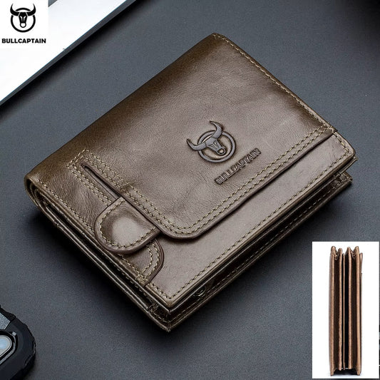Billetera Bullcaptain Hombre Cuero Genuino Tarjetero