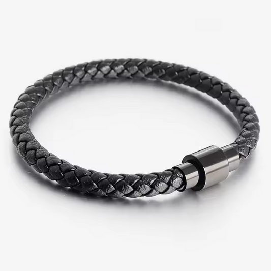 Pulsera de Cuero Hombre con Cierre Magnético